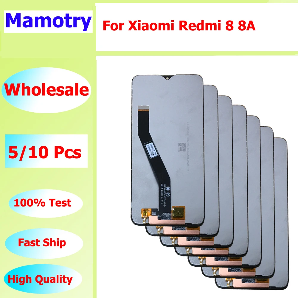 

Оптовая продажа, 5/10 шт./лот, оригинальный самосварной ЖК-дисплей для Xiaomi Redmi 8A с сенсорной сборкой для Redmi 8