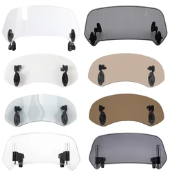 Universal MotorcycleWindshield Extension Adjustable Spoiler Clamp-On Windscreen Deflector