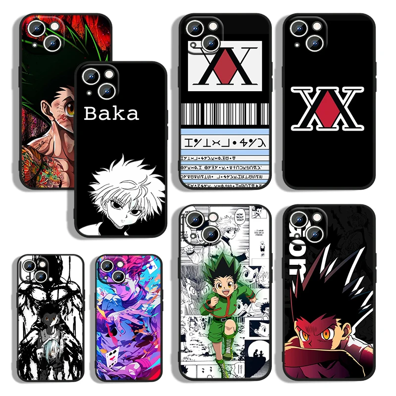 Anime HUNTER×HUNTER For Apple iPhone 15 14 13 12 Mini 11 XS XR X 8 7 Pro Max Plus Soft Silicone Black Phone Case