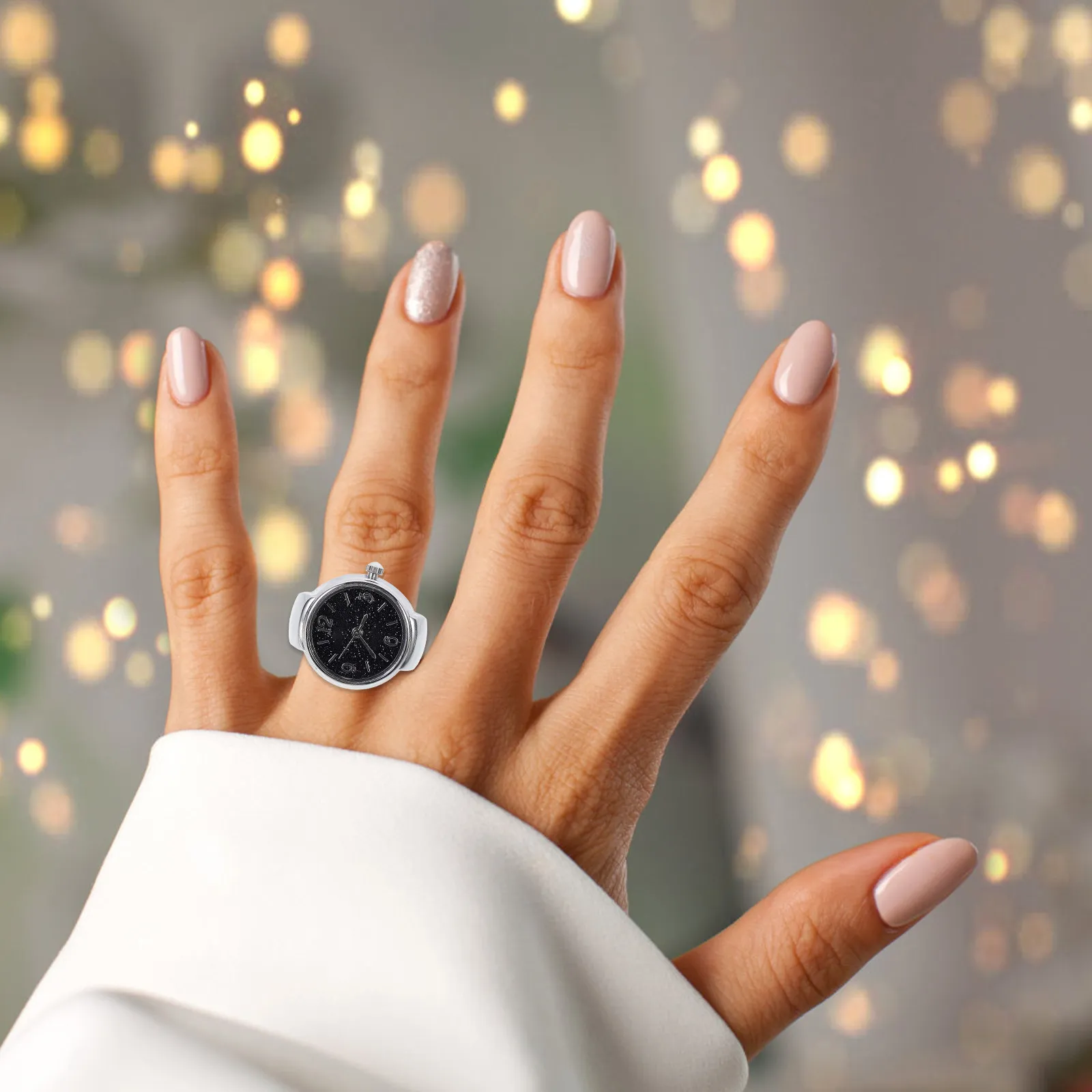 

Цифровые часы-кольцо на палец, 1 шт., из цинкового сплава, кварцевые, для мужчин и женщин, модные, круглые, повседневные, наручные, подарок на праздник