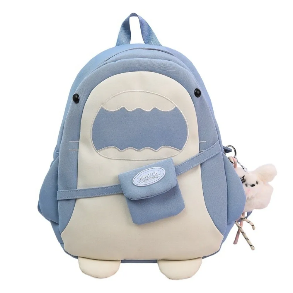 Cute Large Capacity Cartoon Backpack Creative Unique Student Backpack Simple Design Lightweight Shark Backpack Daily Use