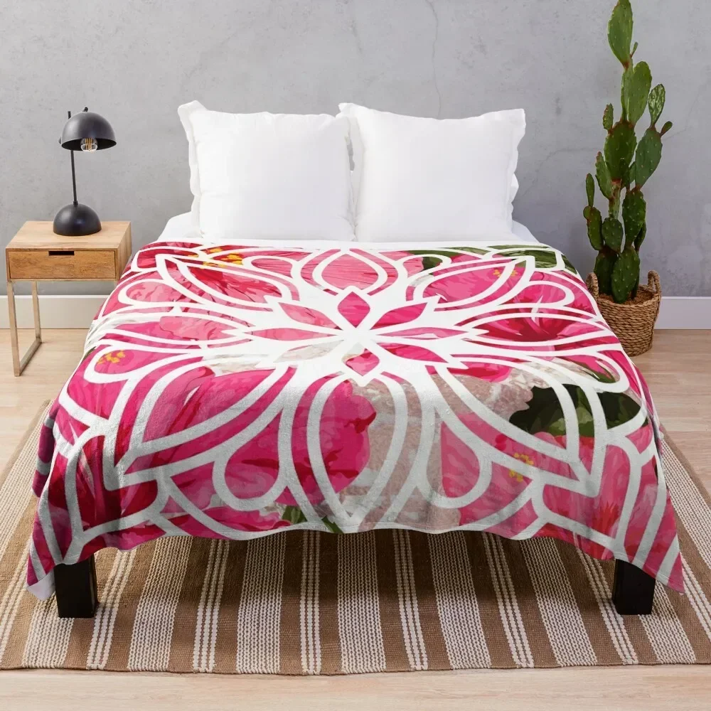 

Vibrant Pink Tropics Throw Blanket Cozy Warm Blanket for Bed Room Decor