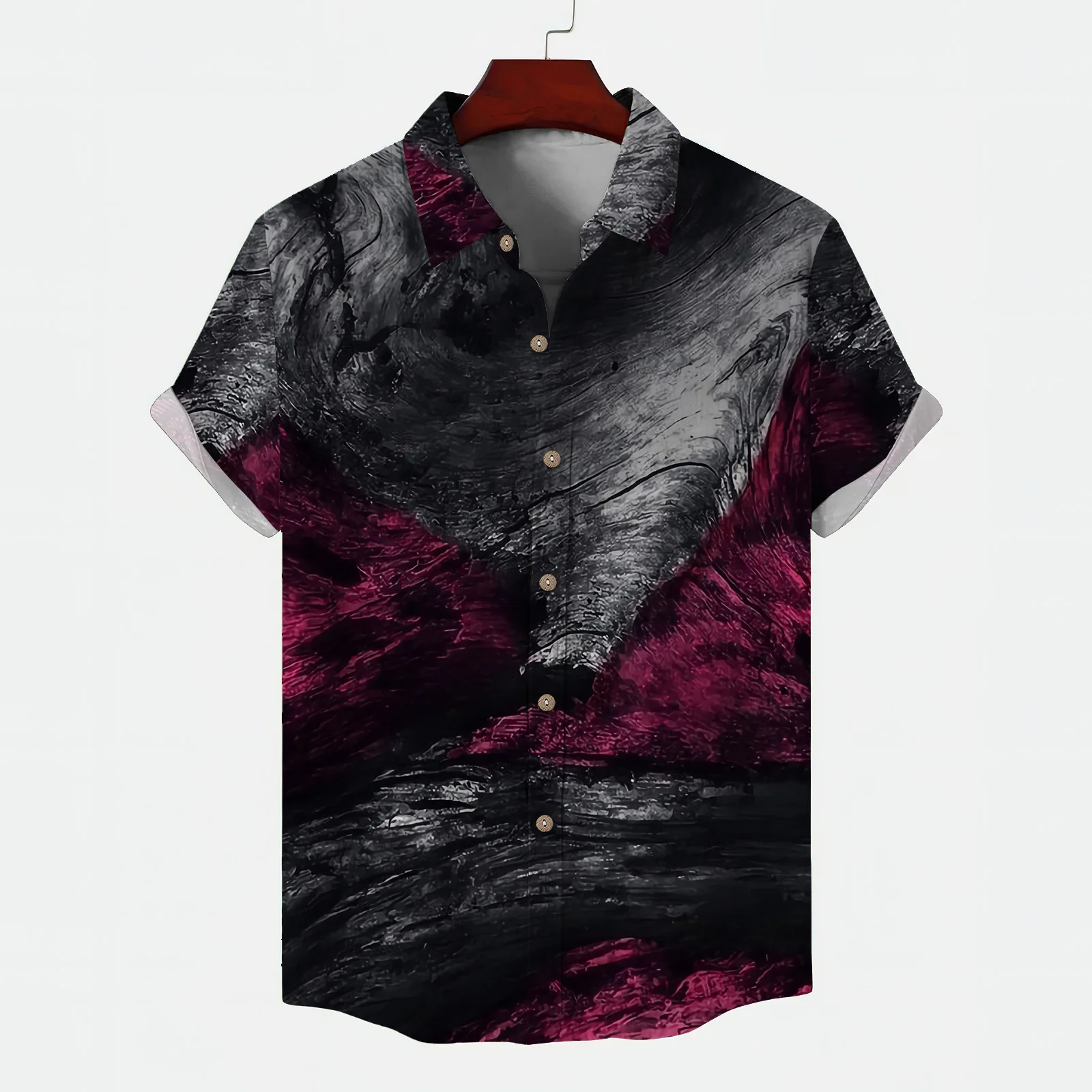 Fashion Man 2024 Short Sleeve Shirt Man Color Smudge Mens Summer Shirt Rendering Official-website Comfortable and Lightweight