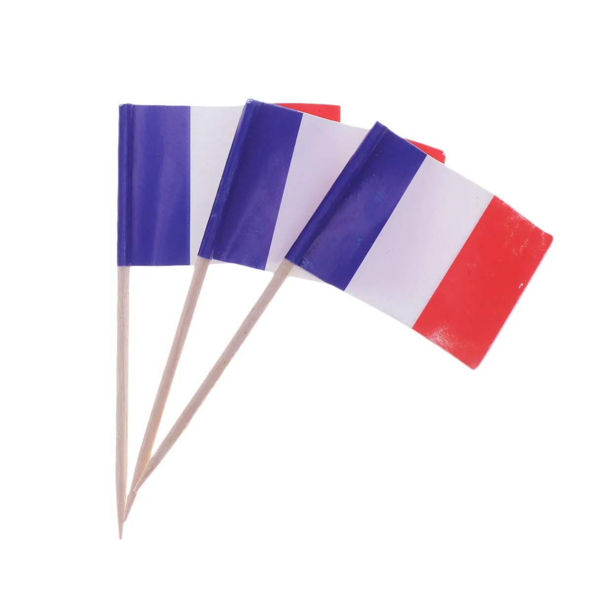 

100pcs France Flag Shape Picks Cake Toppers Decorative Cupcake Muffin Food Fruit Picks Halloween Festival Birthday Party Favors