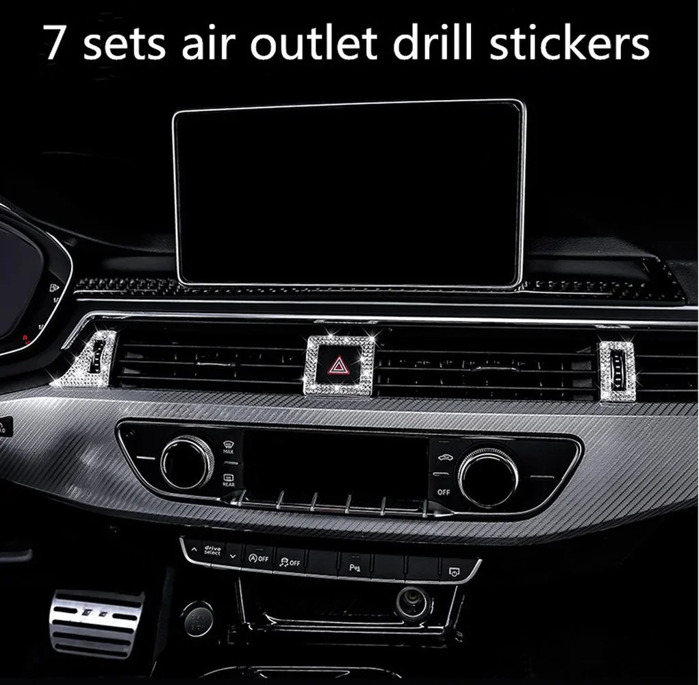 For Audi A4L A5 17-18 modified central control instrument panel air outlet decoration diamond-studded stickers