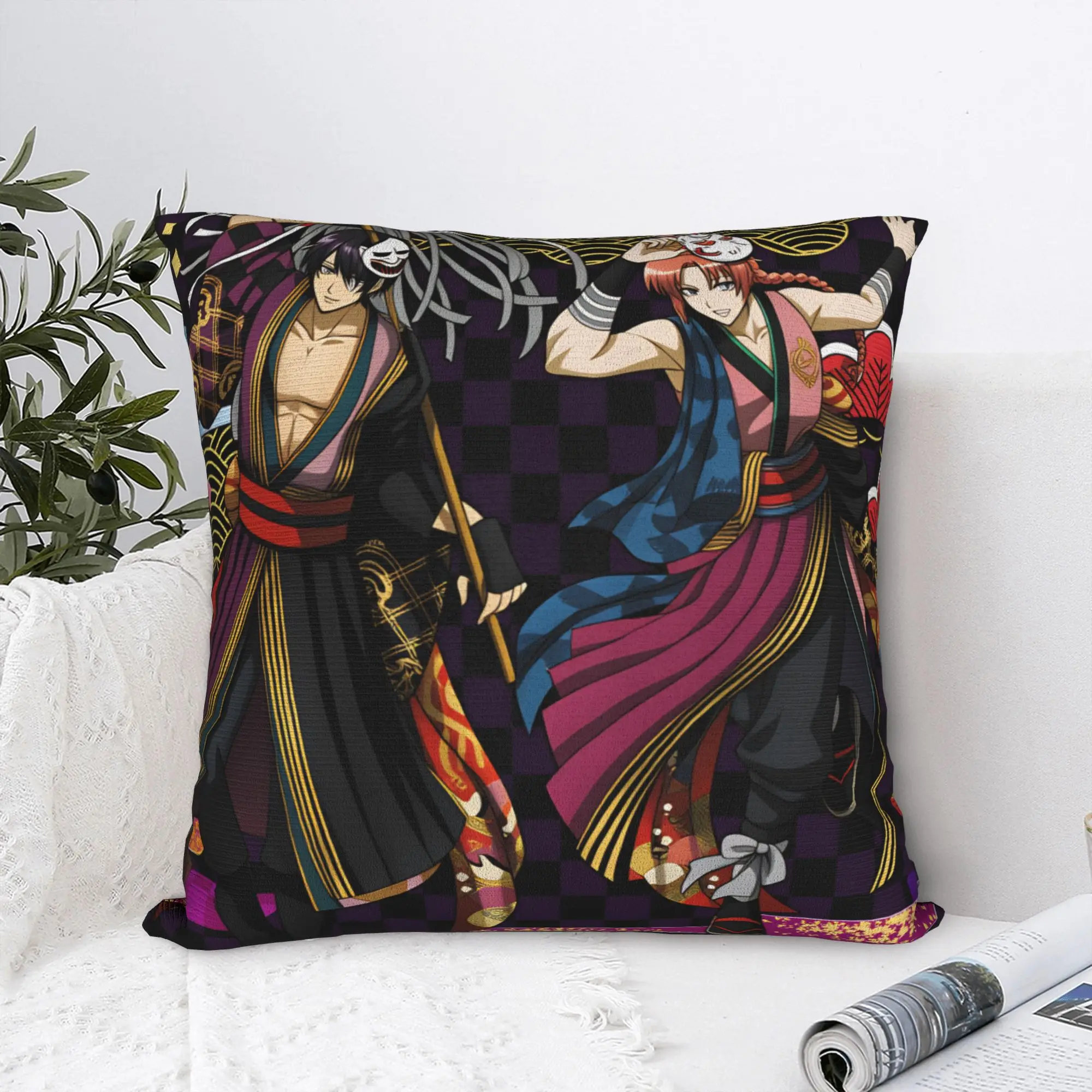 Fashion Kamui Gintama Shinsuke Takasugi Cushion Cover 45x45cm Polyester  Pillow for Sofa Car Square Pillowcase