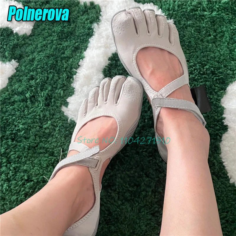 Summer New Five Finger Ballet Flat Shoes Fashion Versatile Cross Strap Casual Shoes Outdoor Indoor Comfortable Women's Shoes