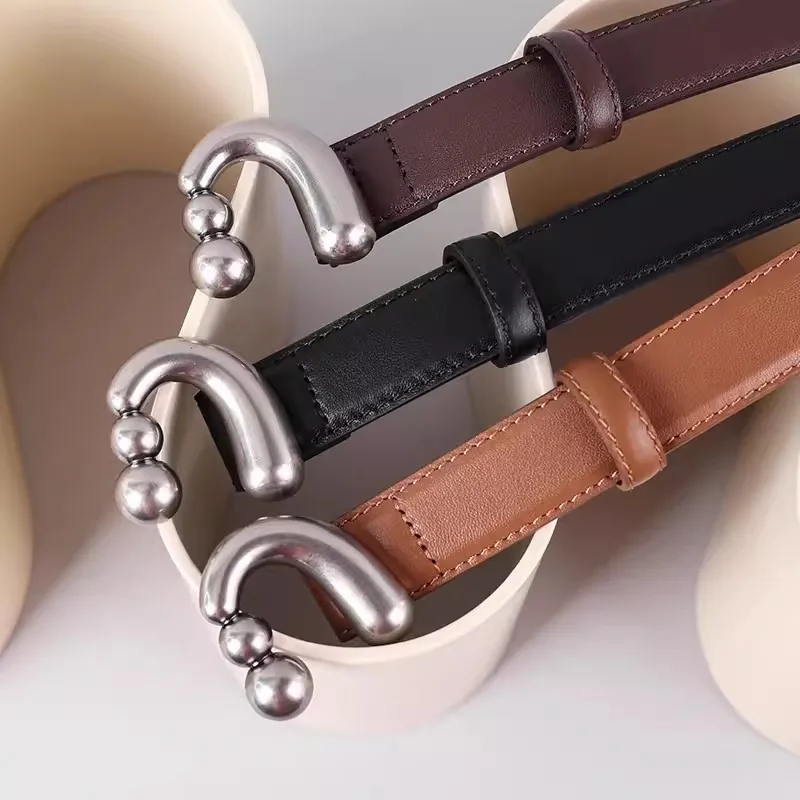 2023 neue trend ige Rindsleder Echt leder Rindsleder Gürtel Damen Bund für Mädchen Frauen Metalls chnalle Mode Dekoration – Detail 6
