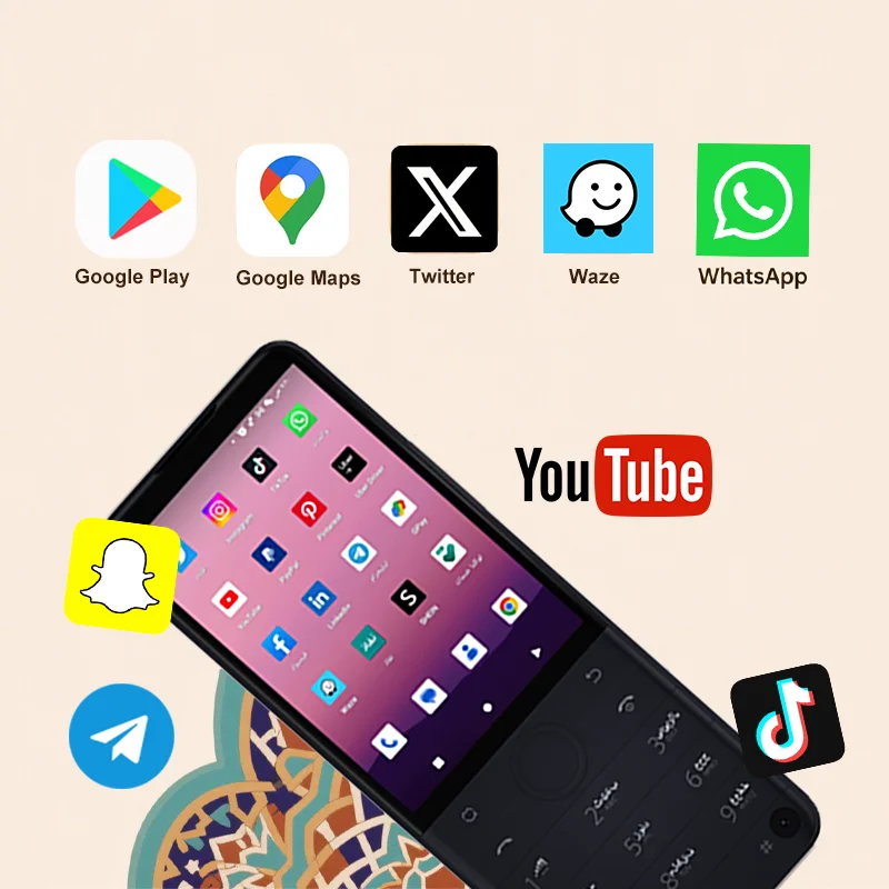 Arabic languag Qin F22 Pro Smart Touch ScreenPhone Wifi+Bluetooth,3.5 Inch 4GB 64GB Add Google Store Android12