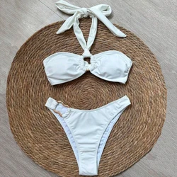 New Sexy White Bikinis Women's Swimwear Female Swimsuit For Swim Wear Bathing Suits Brazilian Bikini Set Beachwear Pool Bather