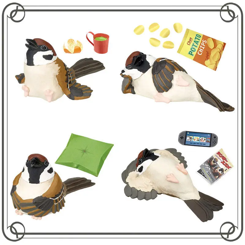 

Фигурка Gashapon Passer Melanurus Lazy: Милая Q-версия, настольное украшение, модель-игрушка