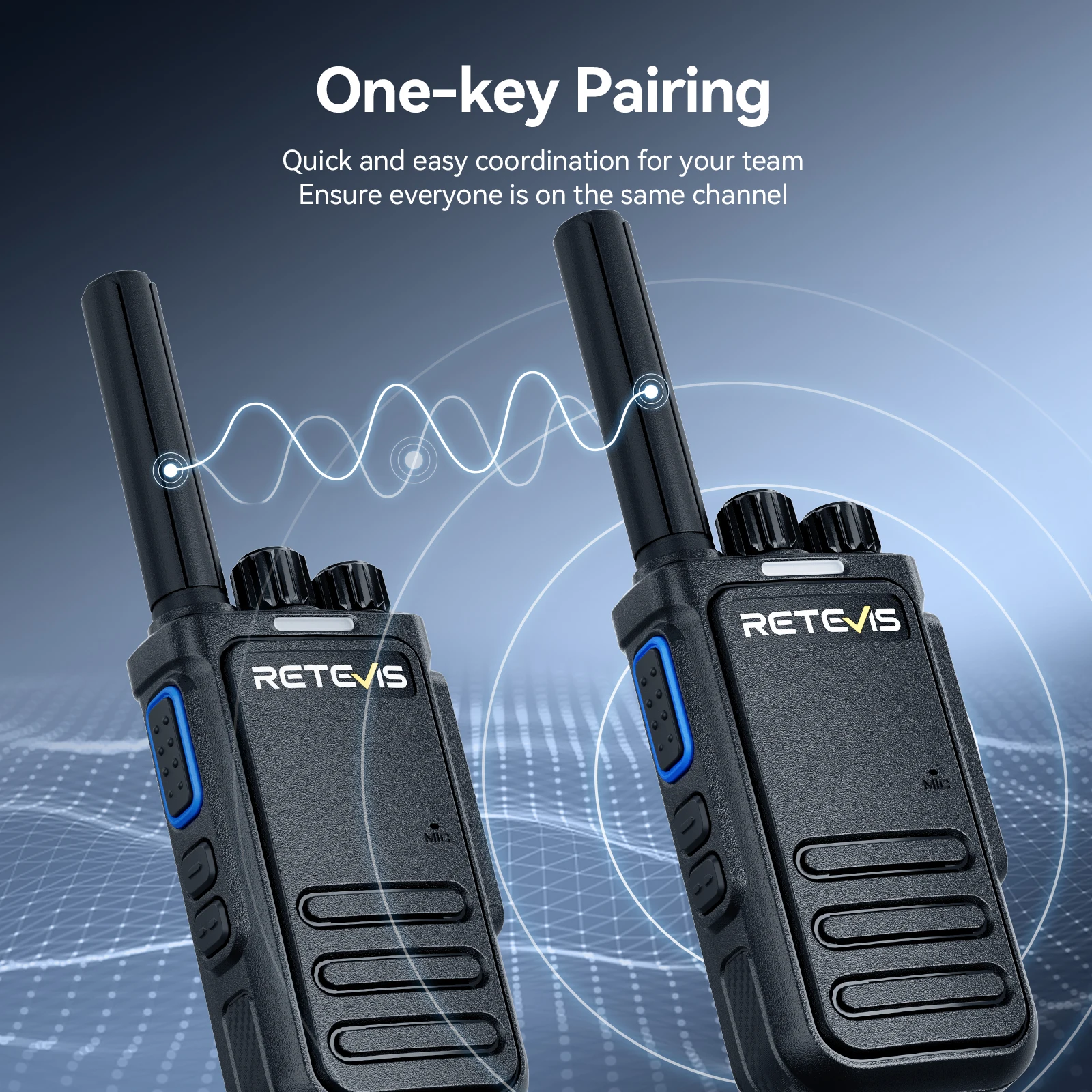 Retevis MateTalk B64 جهاز اتصال لاسلكي 6 قطعة راديو محمول ثنائي الاتجاه متين للحد من الضوضاء راديو VOX Type-C لمواقع البناء
