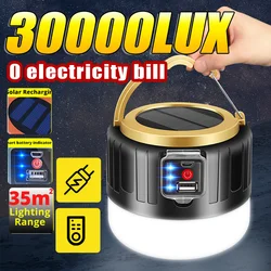 Solar Camping Lamp Tent Lights USB Rechargeable Lamp Remote Control 5000mAh Outdoor Camping Lantern Night Bulb Emergency Lights