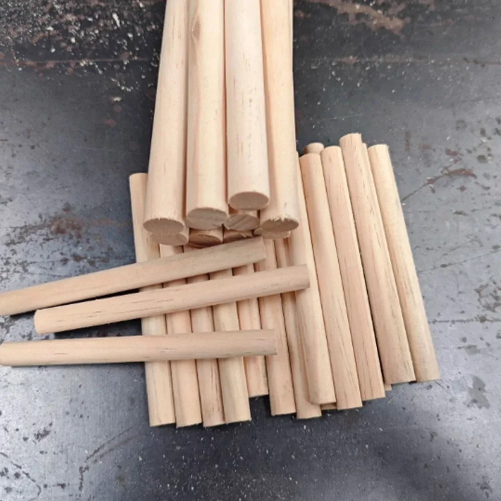 2-4Pcs  Dia25mm Solid Round Wood Length 50mm-400mm DIY Construction Material Building Model Fine Wooden Strips