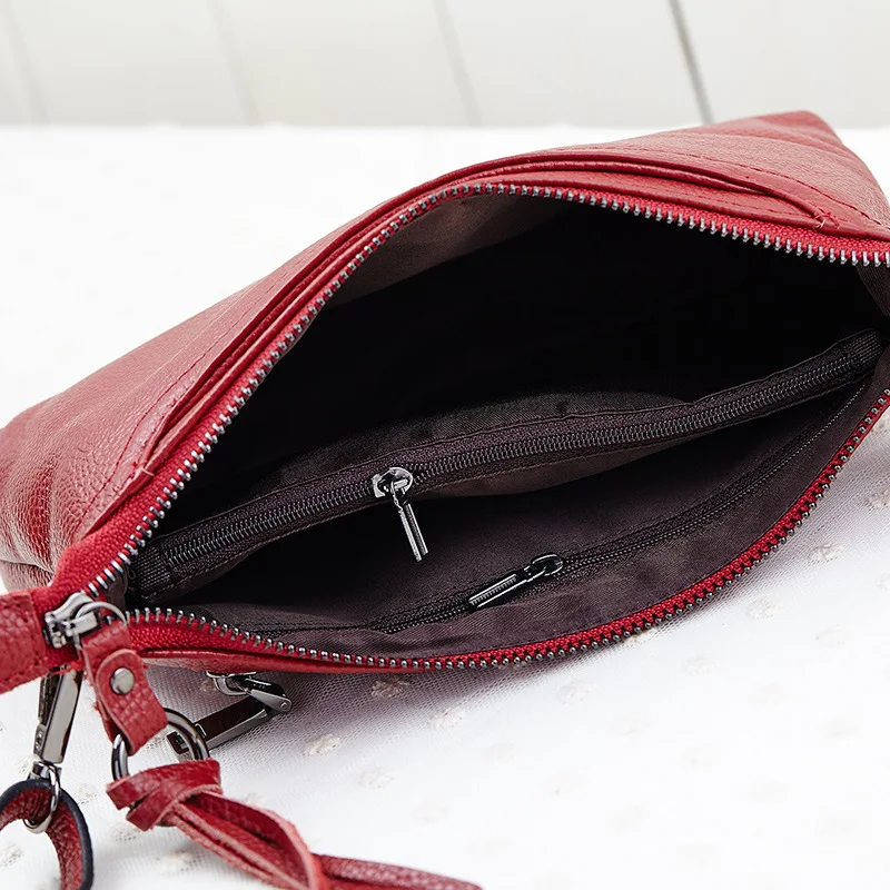 Fashion Messenger Bag For Women Genuine Leather Mini Clutch Bag real leather solid Women shoulder bags Casual lady handbag