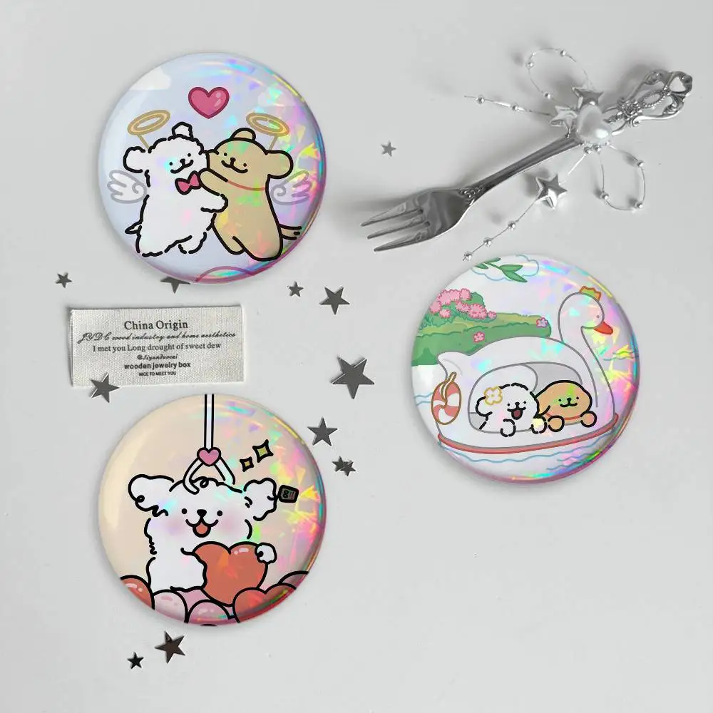 Cartoon Line M-Maltese Dogs Brooches Cartoon Badge Pins Backpack Hat Accessories Friend Gift