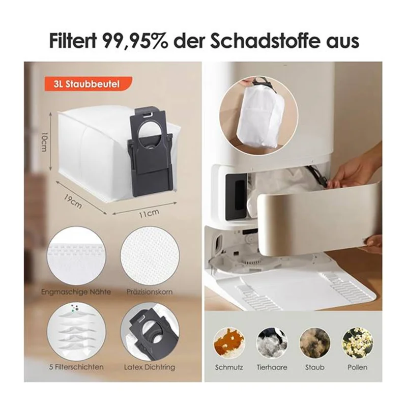 A97G ل Dreame X40 الترا جهاز آلي لتنظيف الأتربة الأسطوانة الجانب فرشاة فلتر HEPA ممسحة وسادة كيس لجميع الغبار الملحقات المكنسة الأساسية