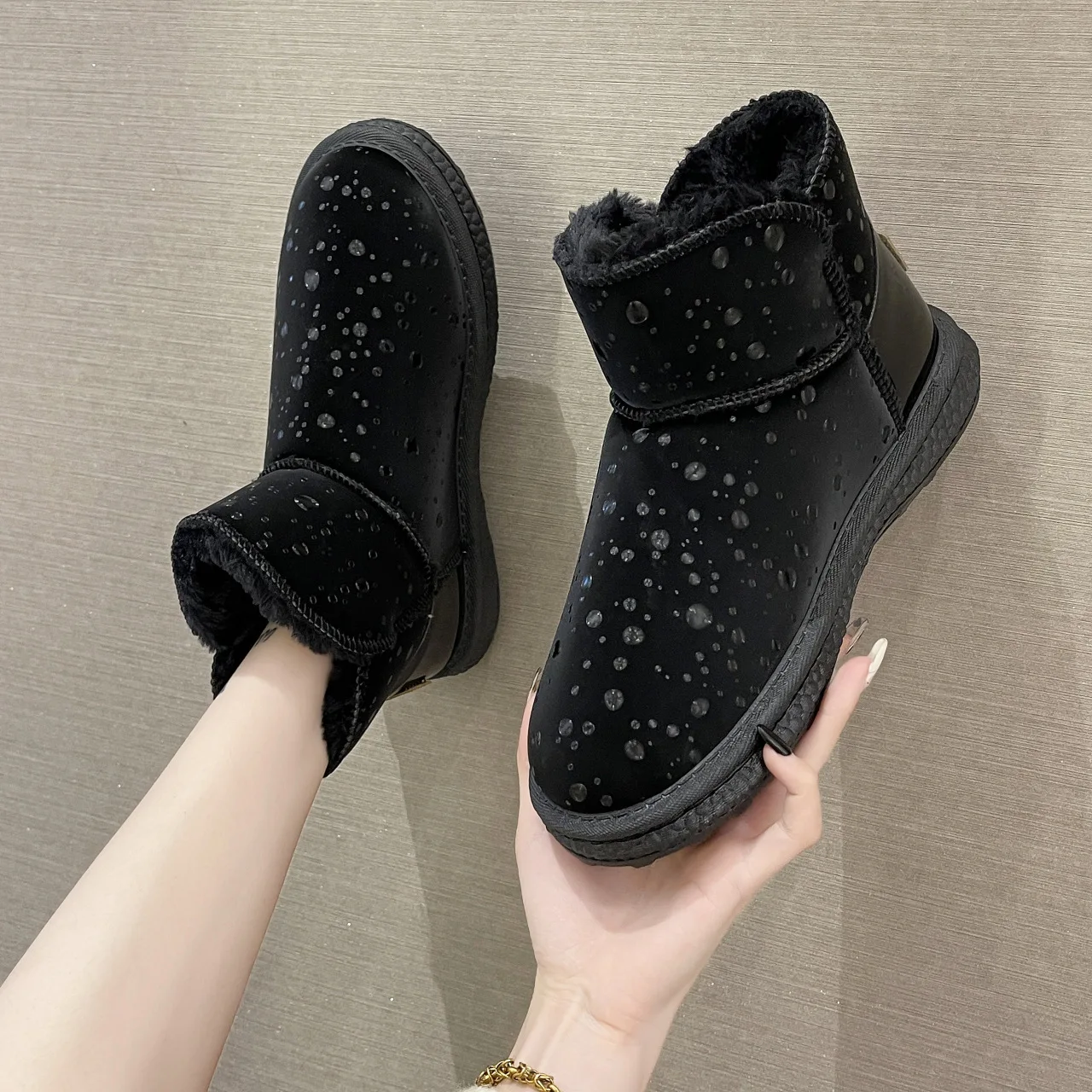 

Short Tube Warm Cotton Boots 2023 Winter New Korean Version of Women Plus Fleece Thick Snow Boots Thick Soled Cotton Shoes