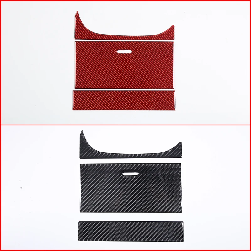 For Jaguar F-TYPE f type 2013-2022 Car Central Control Storage Box Panel Stickers Soft Carbon Fiber Interior Accessories 3 Pcs