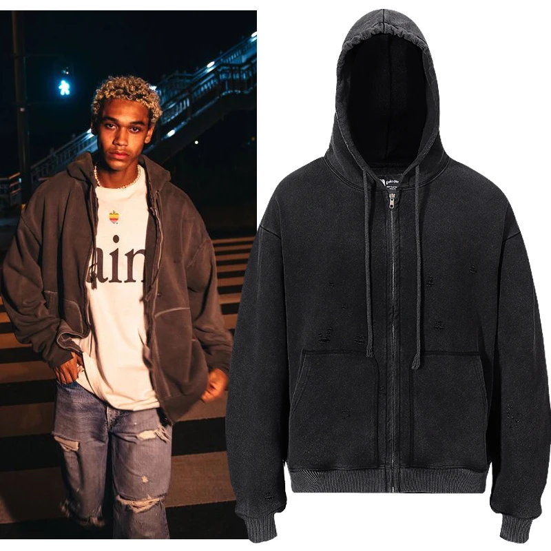 

Vintage Do Old Saint Hoodies High Quality Hiphop Streetwear Black Hooded Oversized Men Women Sweatshirts
