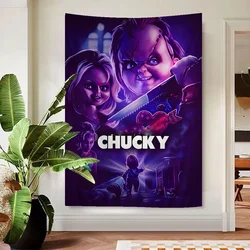 Classic Chucky Horror Movie Anime Tapestry Hippie Flower Wall Carpets Dorm Decor Wall Hanging Home Decor