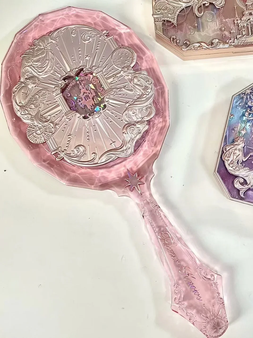 フラワーノウズミラー ムーンライトマーメイドコレクション 手持ちミラー 限定 ホワイト ブルー ピンク チョコレート フェアリーミラー