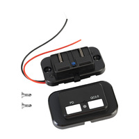12/24V PD+QC3.0 Dual USB Port Charger Car RV Fast Charger Socket Adapter Power Outlet Waterproof For Most 12V/24V Vehicles