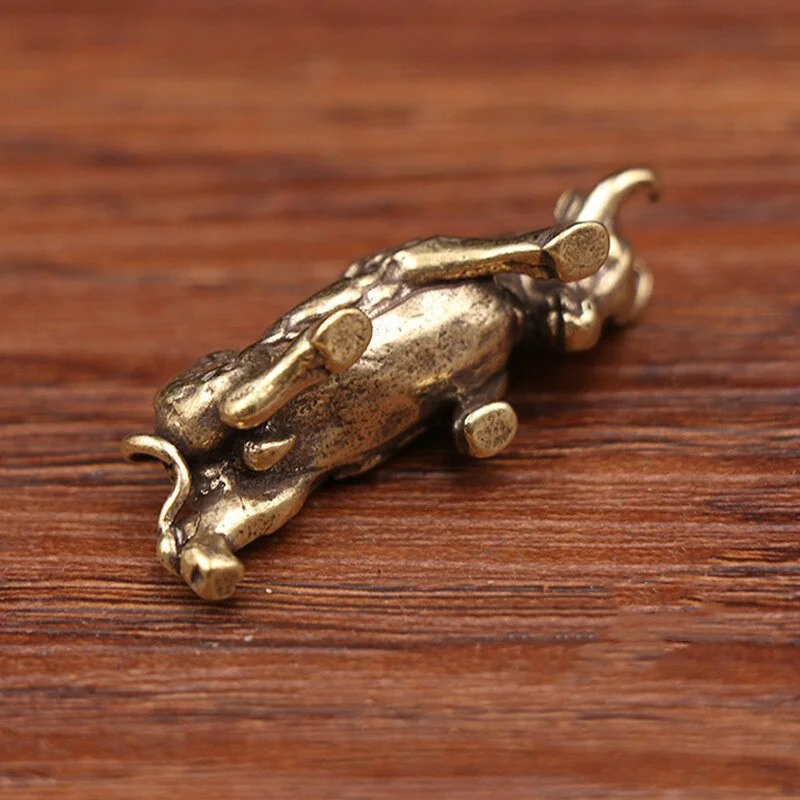 Vintage Brass Bullfighting Statue Mini Animal Decoration Home Desktop Decoration Bull Statue Decoration