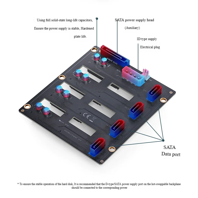 Server Backplane JONSBO N4 NAS Chassis Accessories SATA Connectors 4 Hard Drive Interface Boards Circuit Board