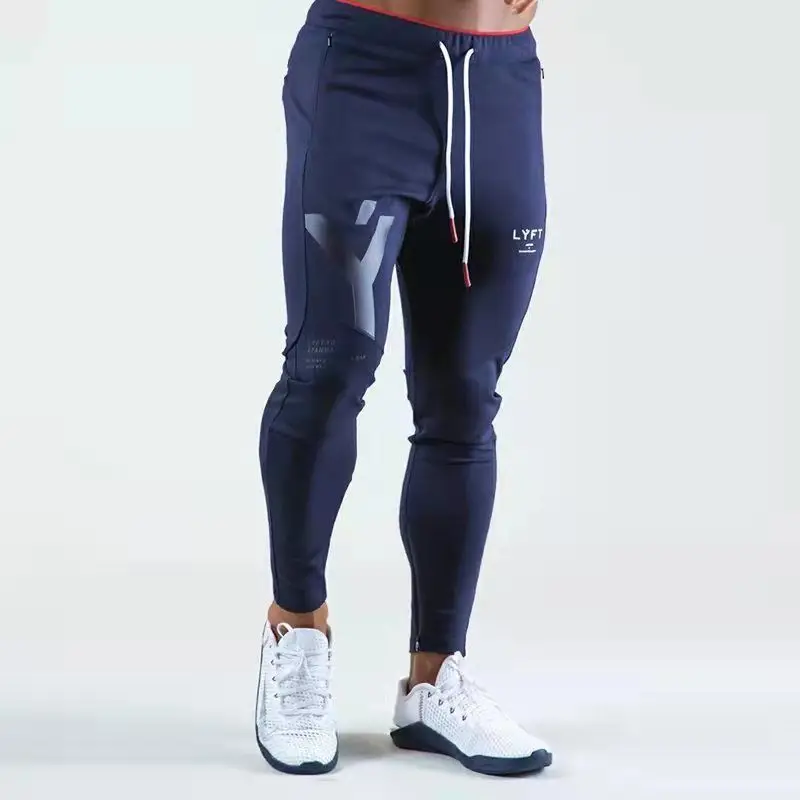 LYFT Fitness Pants for Men\'s Spring and Autumn New Breathable Sports and Casual Pants Slim Fit, Small Foot Zipper Guard Pants