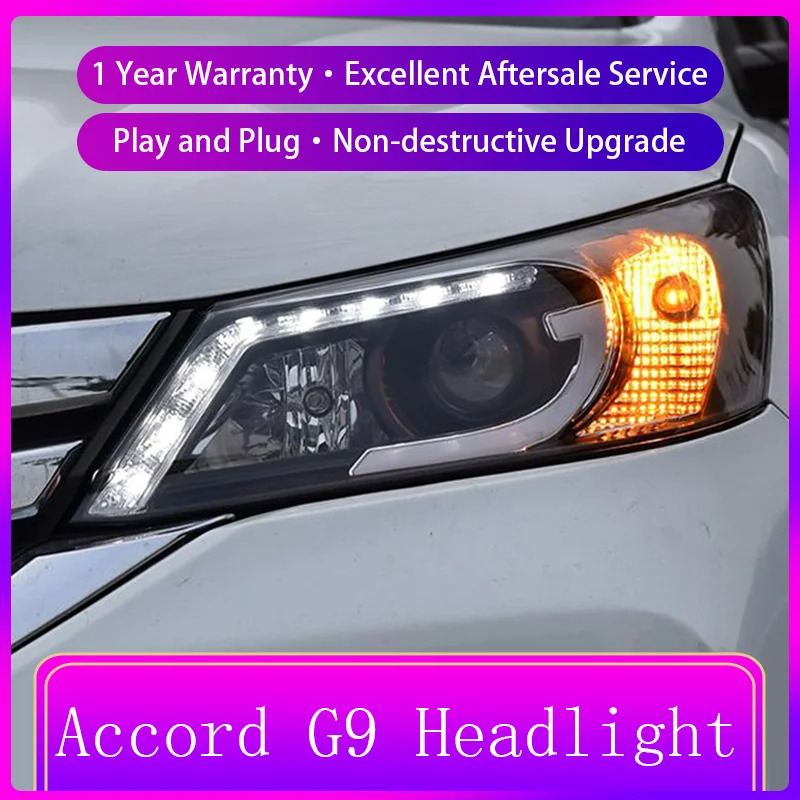 

Передние фары для Honda Accord G9 2013-2015, передняя лампа для дневных ходовых огней, сигнал поворота, светодиодный проектор, объектив, автомобильные инструменты, аксессуары