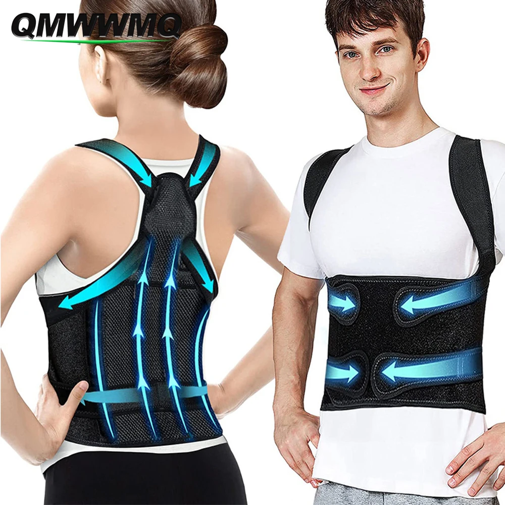 QMWWMQ 1Pcs Back Brace and Posture Corrector for Women Men, Back Straightener Posture Corrector, Adjustable Scoliosis Back Brace