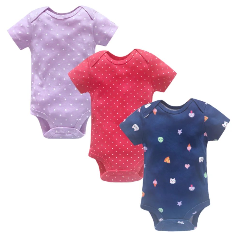 3 ピース/ロットソフトコットンベビーボディスーツファッショ - Baby Clothing Next のレビューと価格