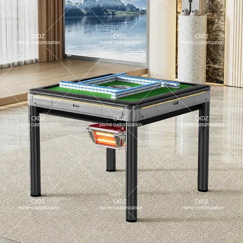 New Automatic Straight Mouth Mahjong Machine Dining Table Dual Purpose Chess Card Room Entertainment Game Table Household