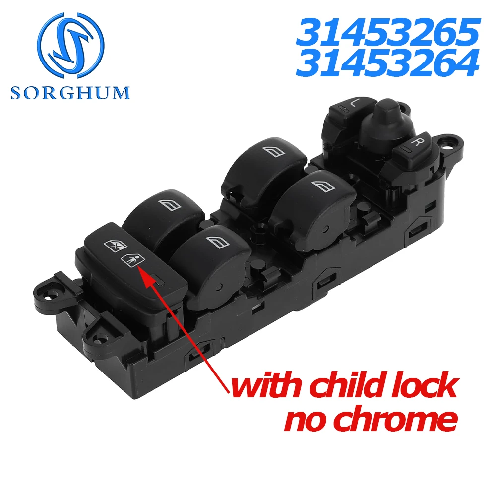 For Volvo S60 V60 XC60 2011-2016 2017 Power Master Driver Window Switch 31453265 31453264 31415677 31415675 31453266 31334346
