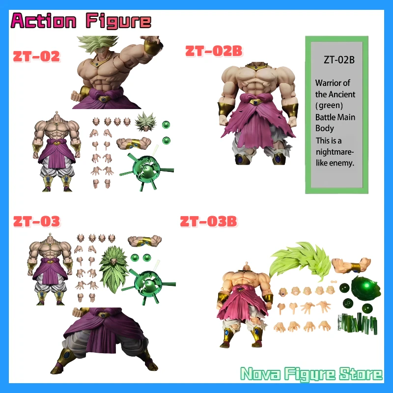 В наличии: Фигурка Dragon Ball ZT Studio Broly Ancient Warrior Green Hair ZT0203, стандартная, с эффектом боевых повреждений, коллекционная, подарок
