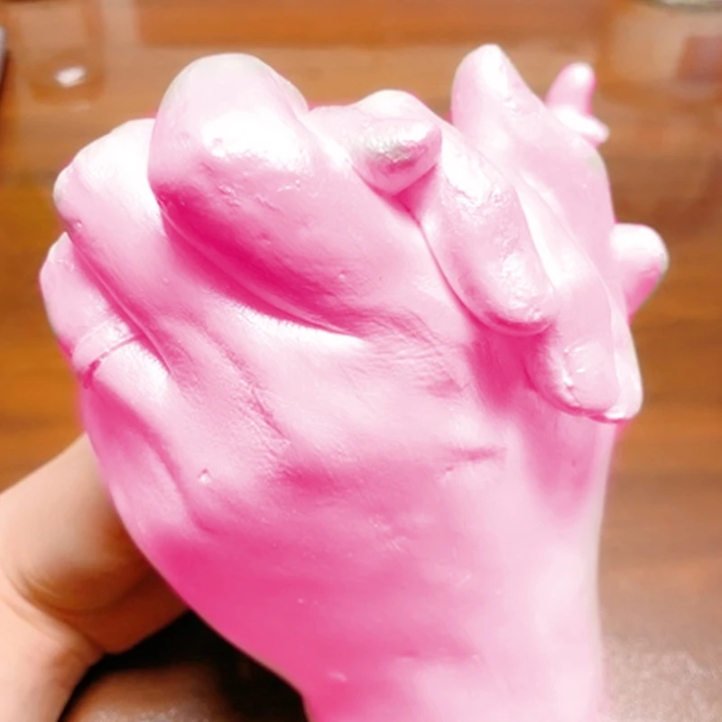 3D Handmade Hand Mold Casting Clone Powder DIY Couples Hand Holding Statue Molding Crafts for Adult Child Drop Shipping