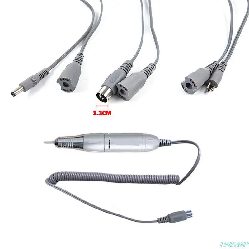 電気ネイルドリル,有線アクセサリー,パワーケーブル,グレーハンドル,10mm, 30000 rpm