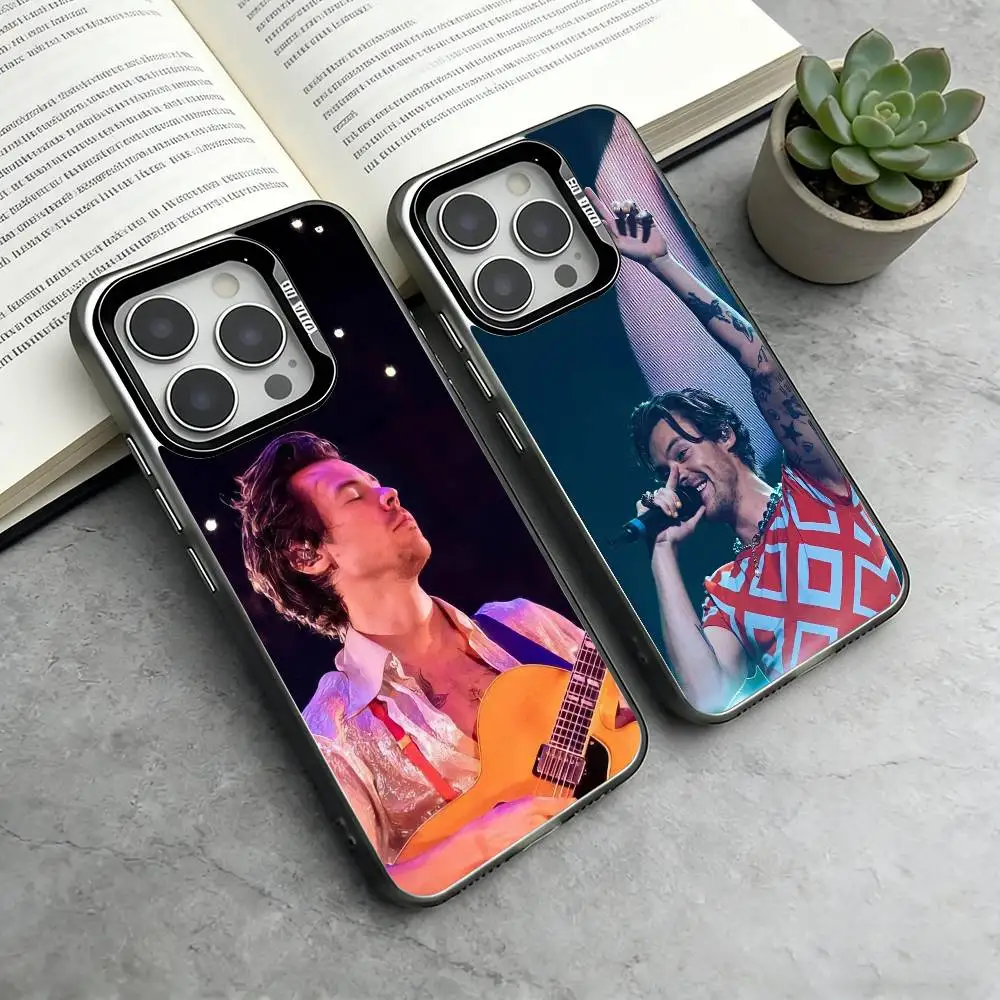 

H-Harry Styles Phone Case For iPhone 17,16,15,14,13,12,11 Plus,Pro Max,XS,Colorful Silver Phone case Funda Cover