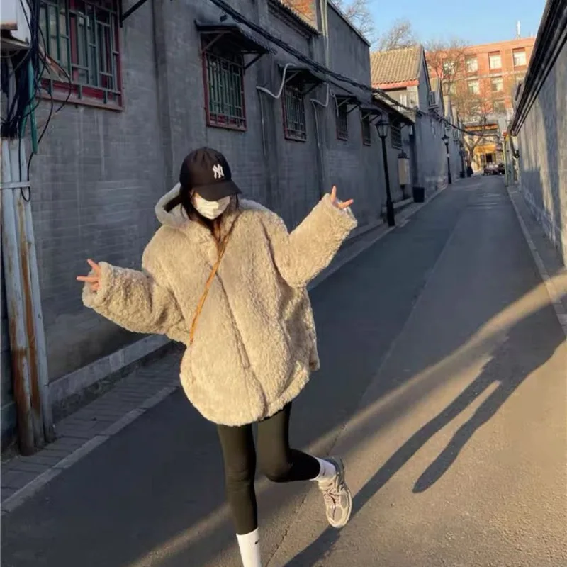 Winter Coat Women  Puffer Jacket Women Loose Thick Faux Fur