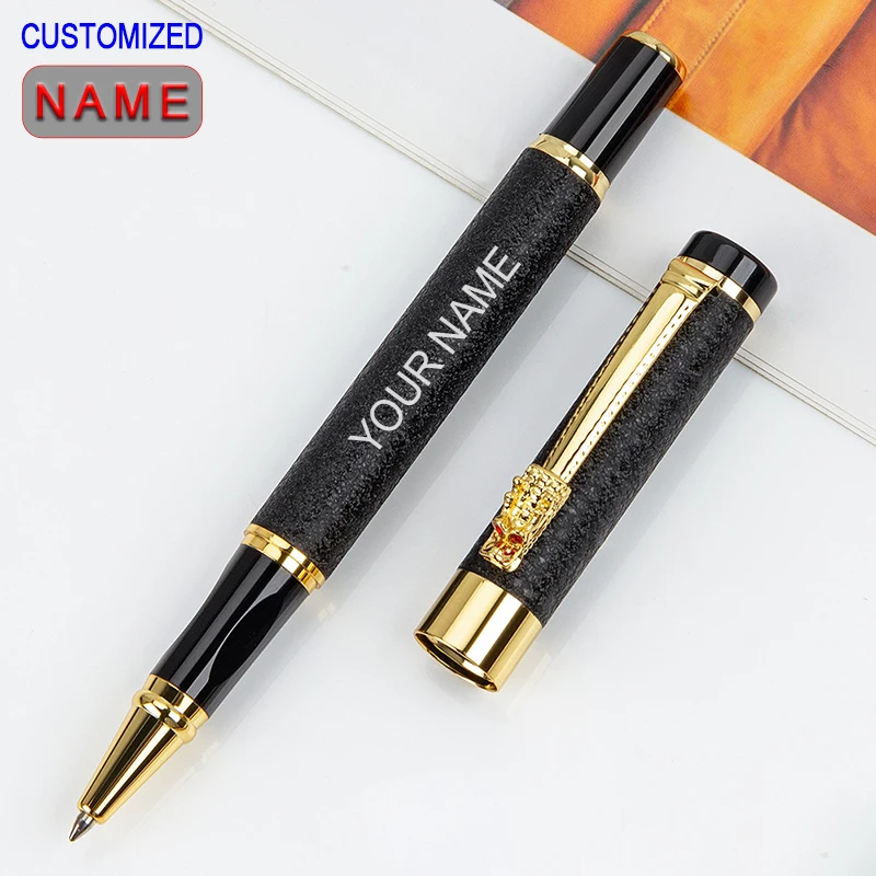 Custom Engraving Gel Pen Text Writing Stationery Office Accessories School Supplies 2025 Luxury Store Metal Teacher Gift Black