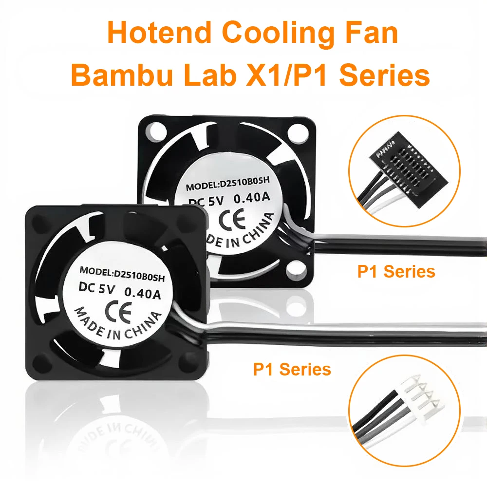 

Вентилятор Veekaft Fast Cooling 2510 (с кабелем) — Bambulab X1/X1C/P1/P1S/P1P Hotend Throat Вспомогательный аксессуар для рассеивания тепла