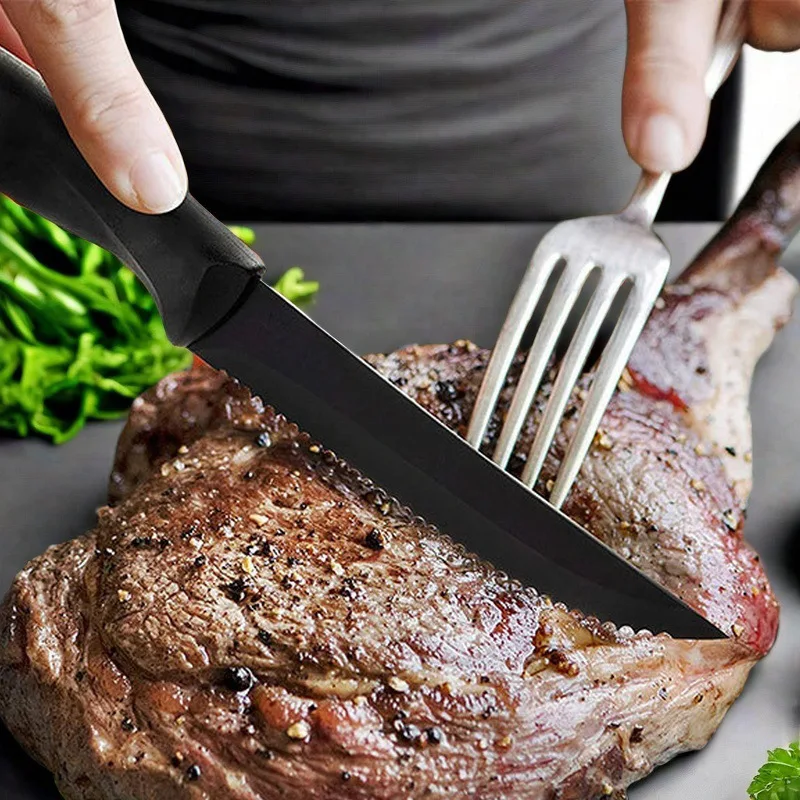 1/2/4/6/8-piece stainless steel steak knife, kitchenware and tableware, high-quality plastic handle, dishwasher washable peeler