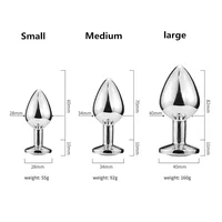 S/M/L Size Anal Plug Sex Toys Round Shaped Metal Stainless With Crystal Jewelry Smooth Steel Butt Small Tail Female/Male Dildo - Image 2