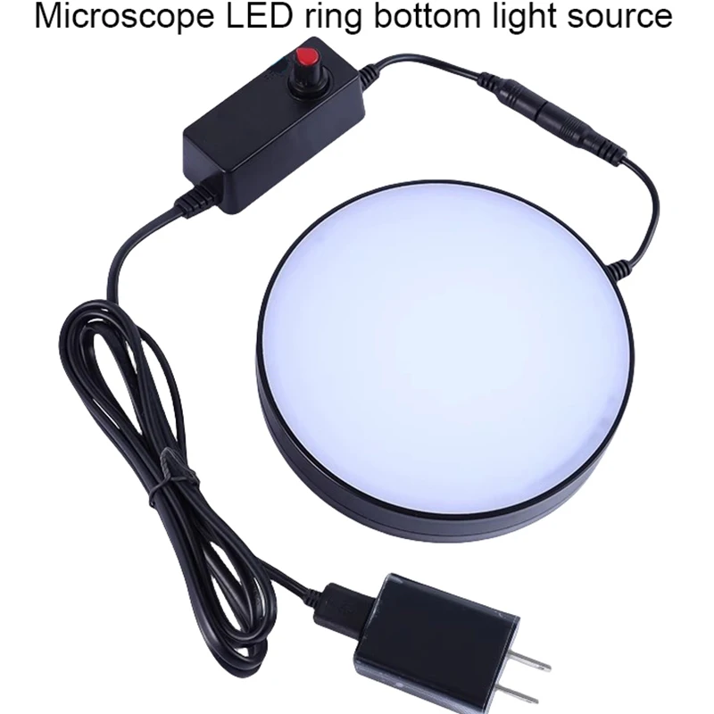 Microscope LED Ring Bottom Light Source Adjustable Brightness Illuminator Lamp For Microscope Camera Light Source