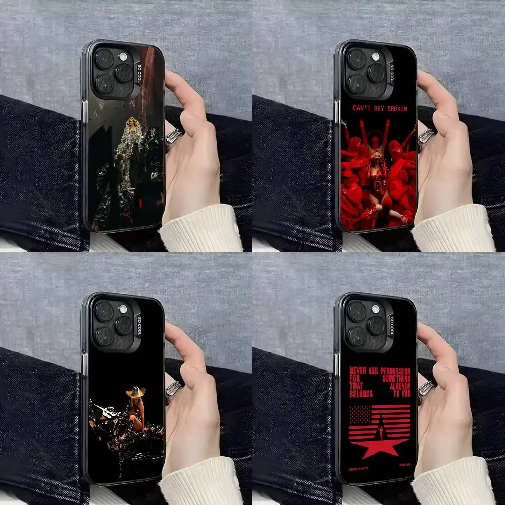 

B-Beyonce Cowboy Renaissance BROKEN Phone Case For iPhone 17,16,15,14,13,12,11,Pro,Max,Plus,E,SE4,Air,Mini Black IMD Cover