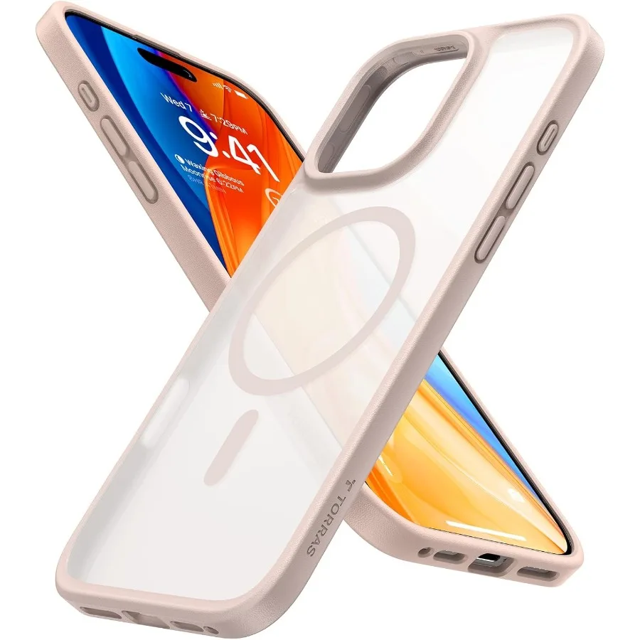 

Полупрозрачная матовая задняя панель с титановым краем пустыни для iPhone 16, чехол военного класса с защитой от падения, улучшенная магнитная сила