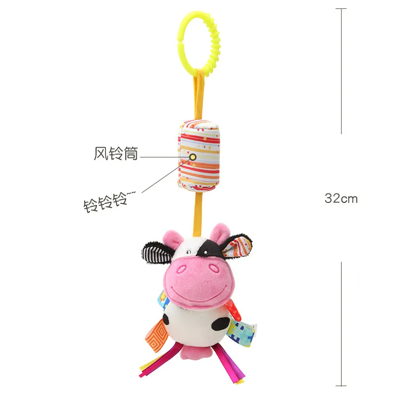 Campana de viento para bebé, colgante de carrito de animales, cama de bebé, carillón de viento colgante, timbre, juguete de peluche para bebé