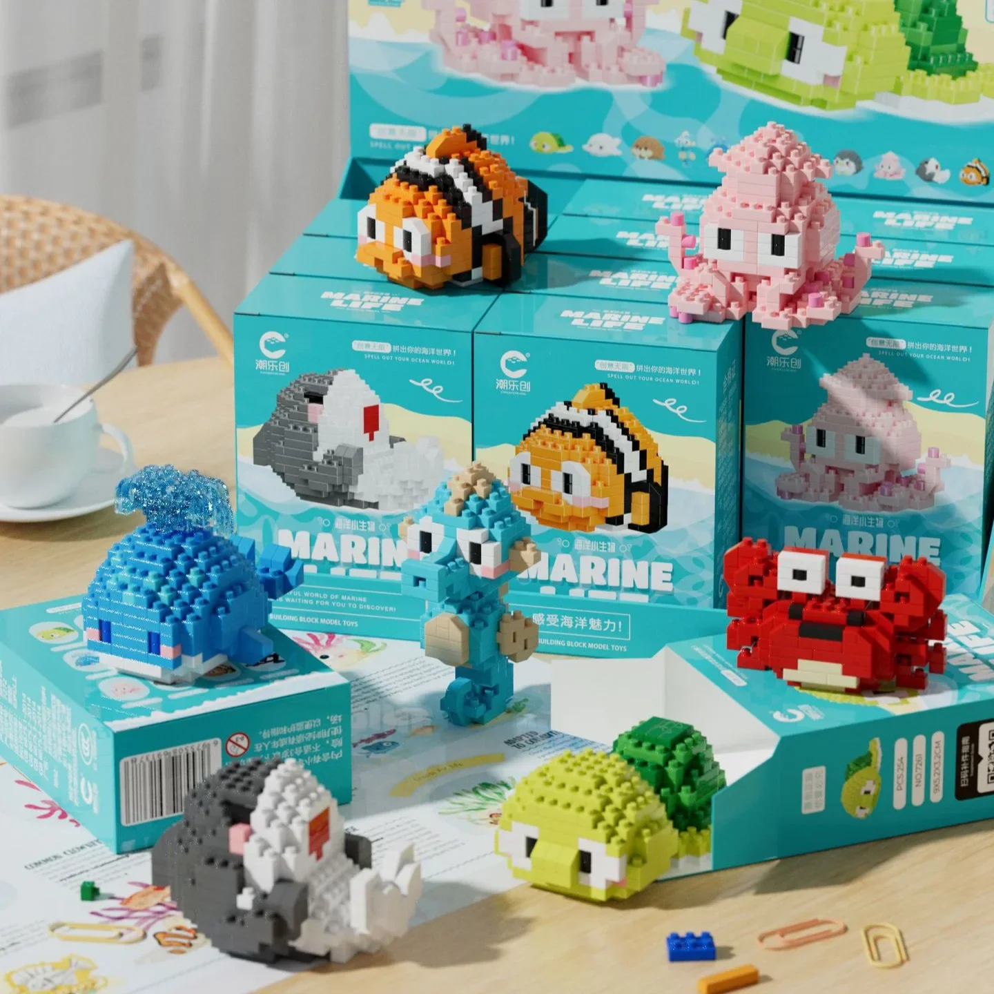 

Marine Life Puzzle Building Blocks are compatible with multi-brand toy ornaments,micro-particles,Christmas,New Year's gifts