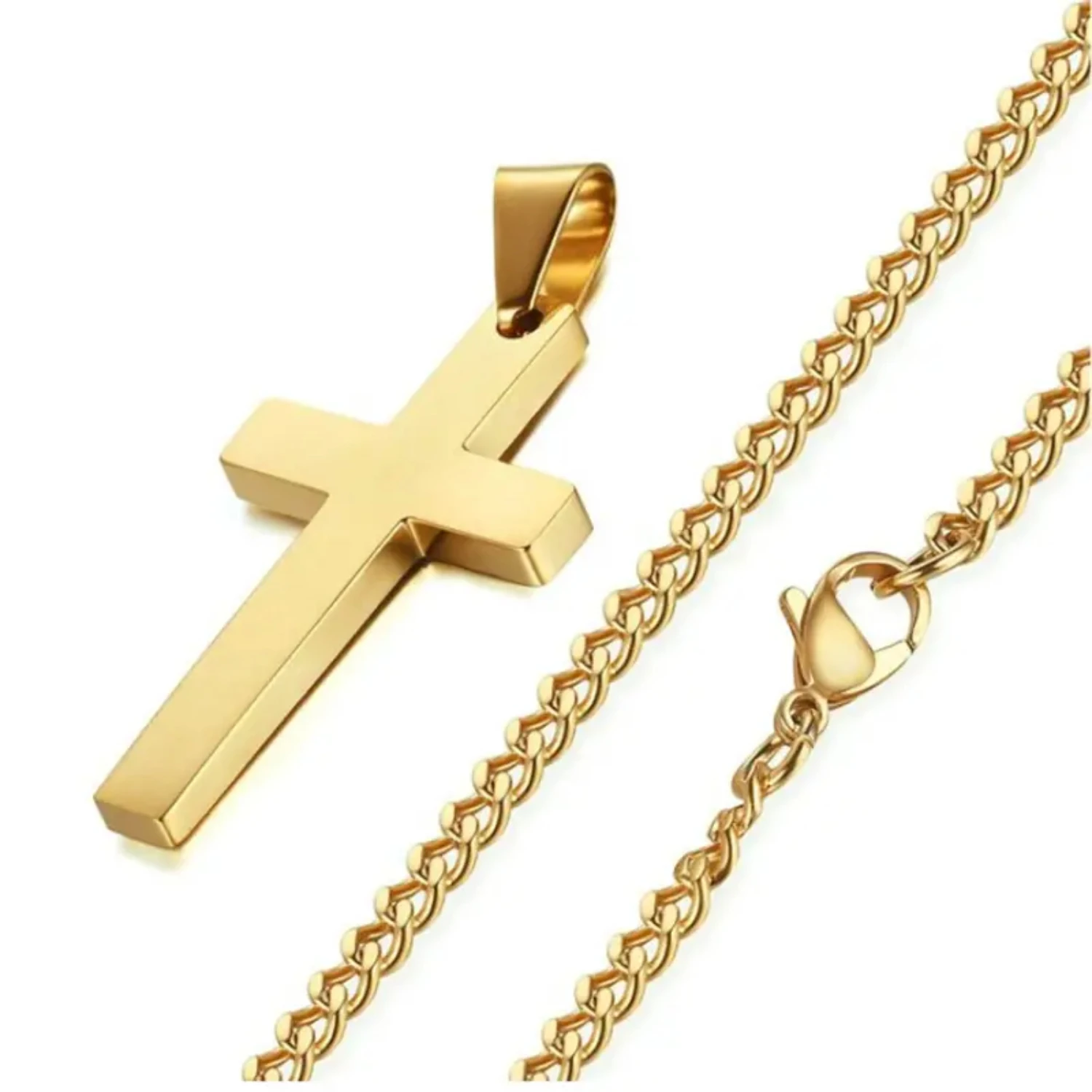 Men's Fashion Simple Cross Necklace Pendant Jewelry Men's Necklace